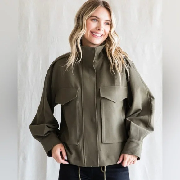 🍁 OLIVE 🍁 Lightweight Fall Jacket - Picture 2 of 3